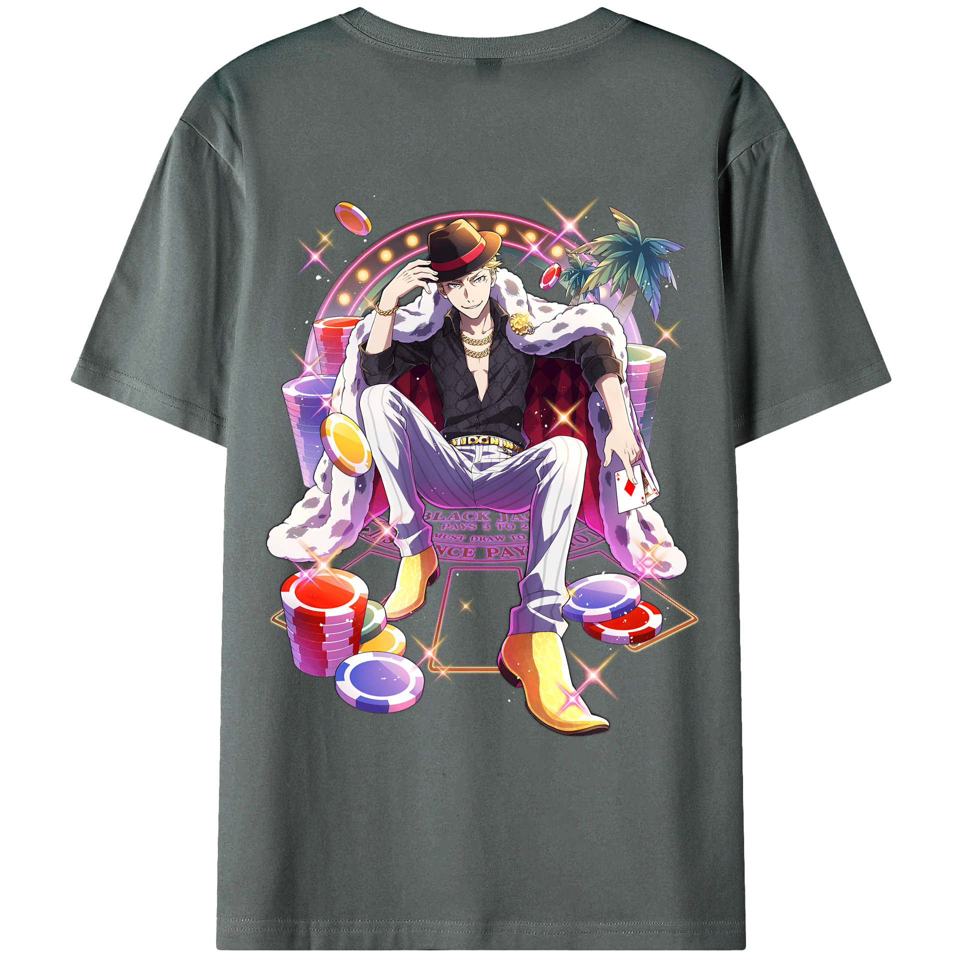 （画像用） 文豪ストレイドッグス Bungo Stray Dogs 綿100％ メンズ半袖Tシャツ（バックプリント） 通気性